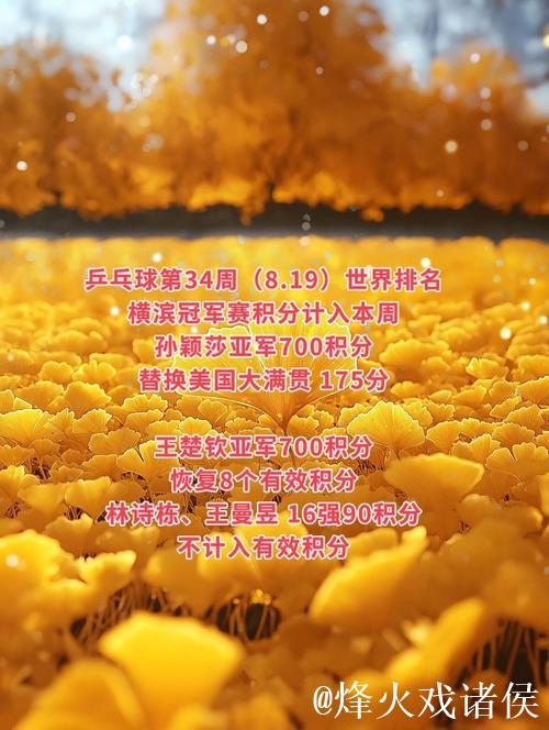 终排名出炉：孙颖莎王楚钦无敌？国乒最大赢家竟是她